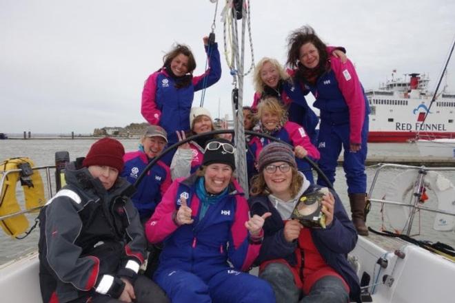 Thumbs up for cake! - 2016 J.P. Morgan Asset Management Round the Island Race © Girls for Sail